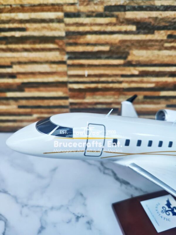 Model of Bombardier Challenger 605 with detailed craftsmanship.